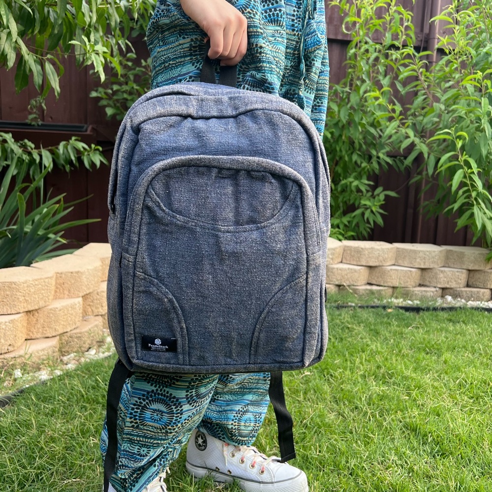 Stonewashed Heavy Cotton Backpack Blue